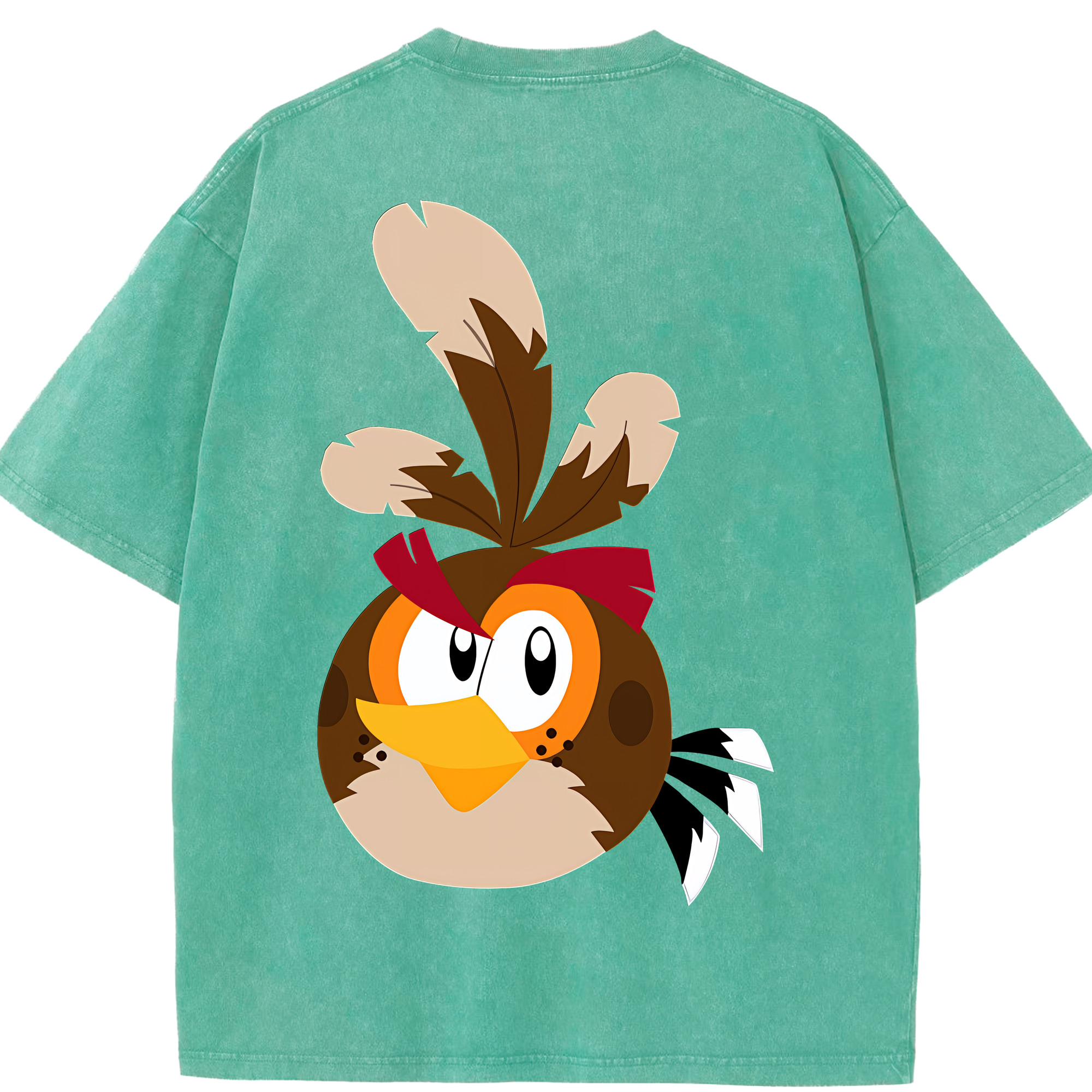 （画像用） Angry Birds アングリーバード 綿100% ヴィンテージ風 半袖Tシャツ（背面プリント）